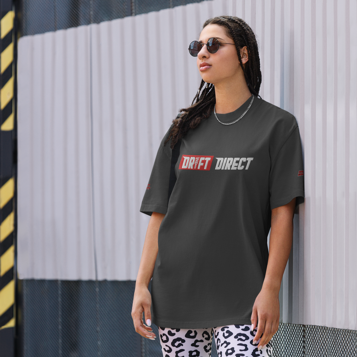 Drift Direct Signature Logo Oversized faded T-shirt (Embroidery)