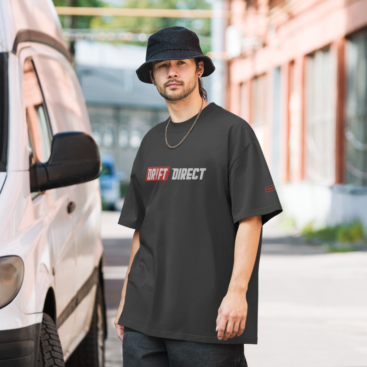 Drift Direct Signature Logo Oversized faded T-shirt (Embroidery)