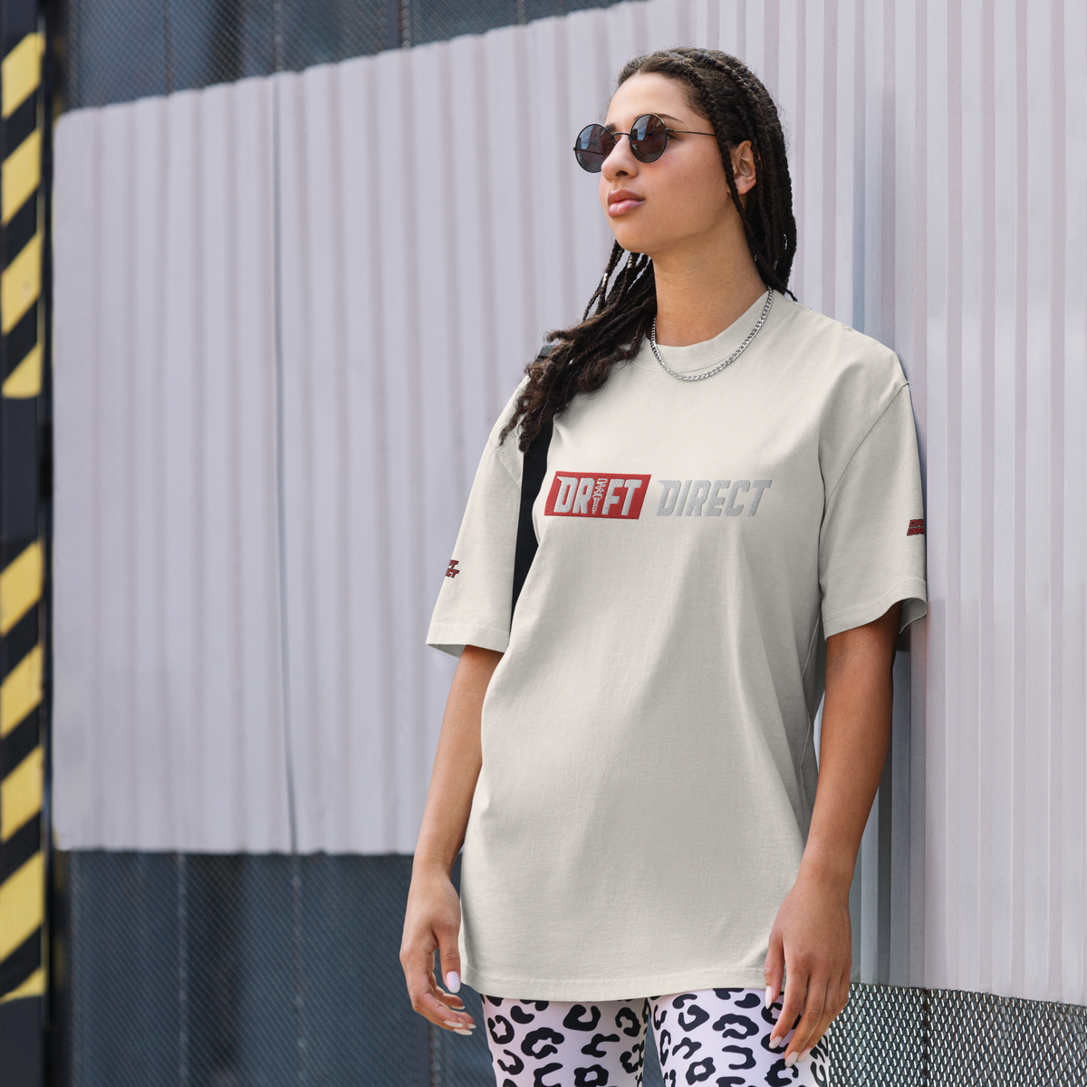 Drift Direct Signature Logo Oversized faded T-shirt (Embroidery)