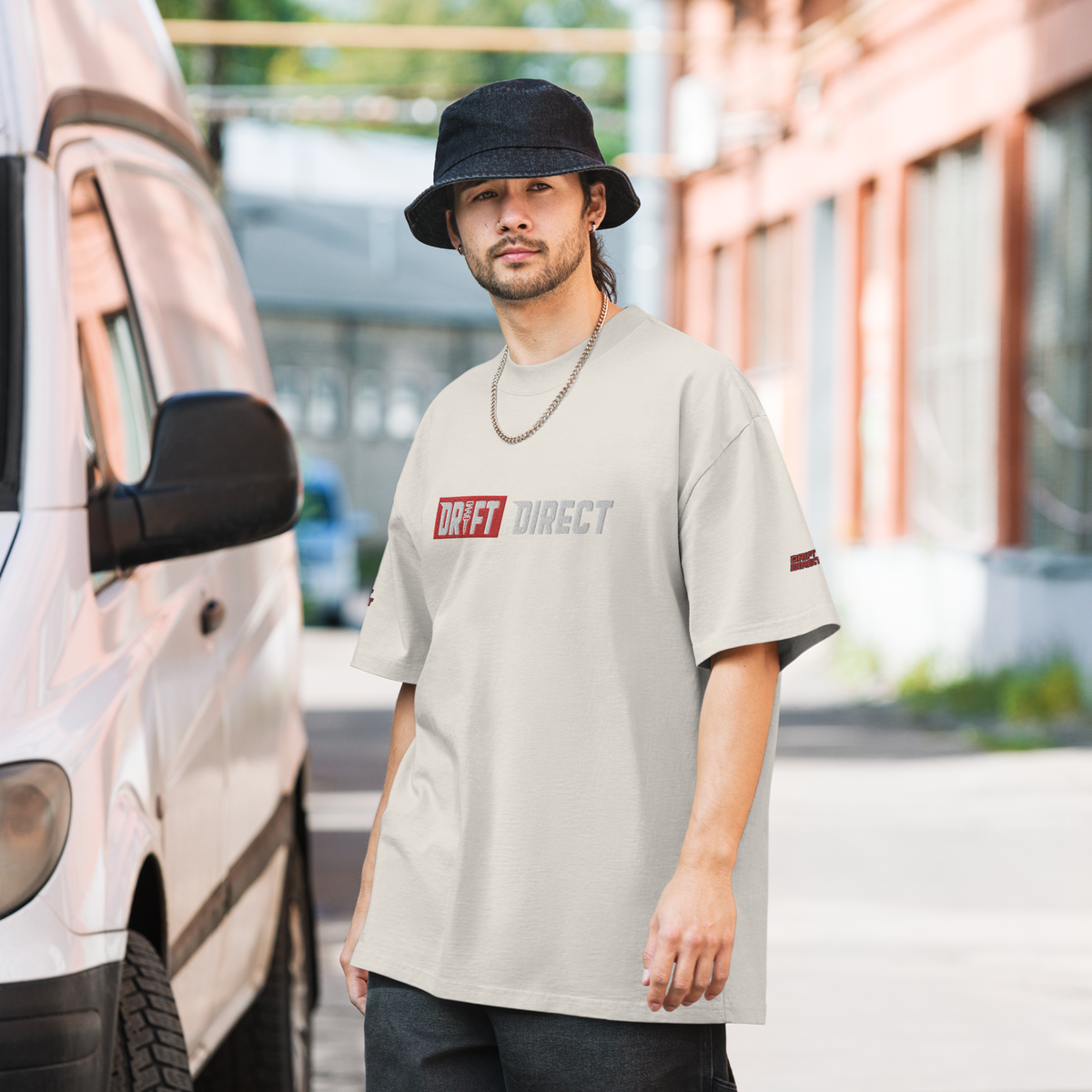 Drift Direct Signature Logo Oversized faded T-shirt (Embroidery)