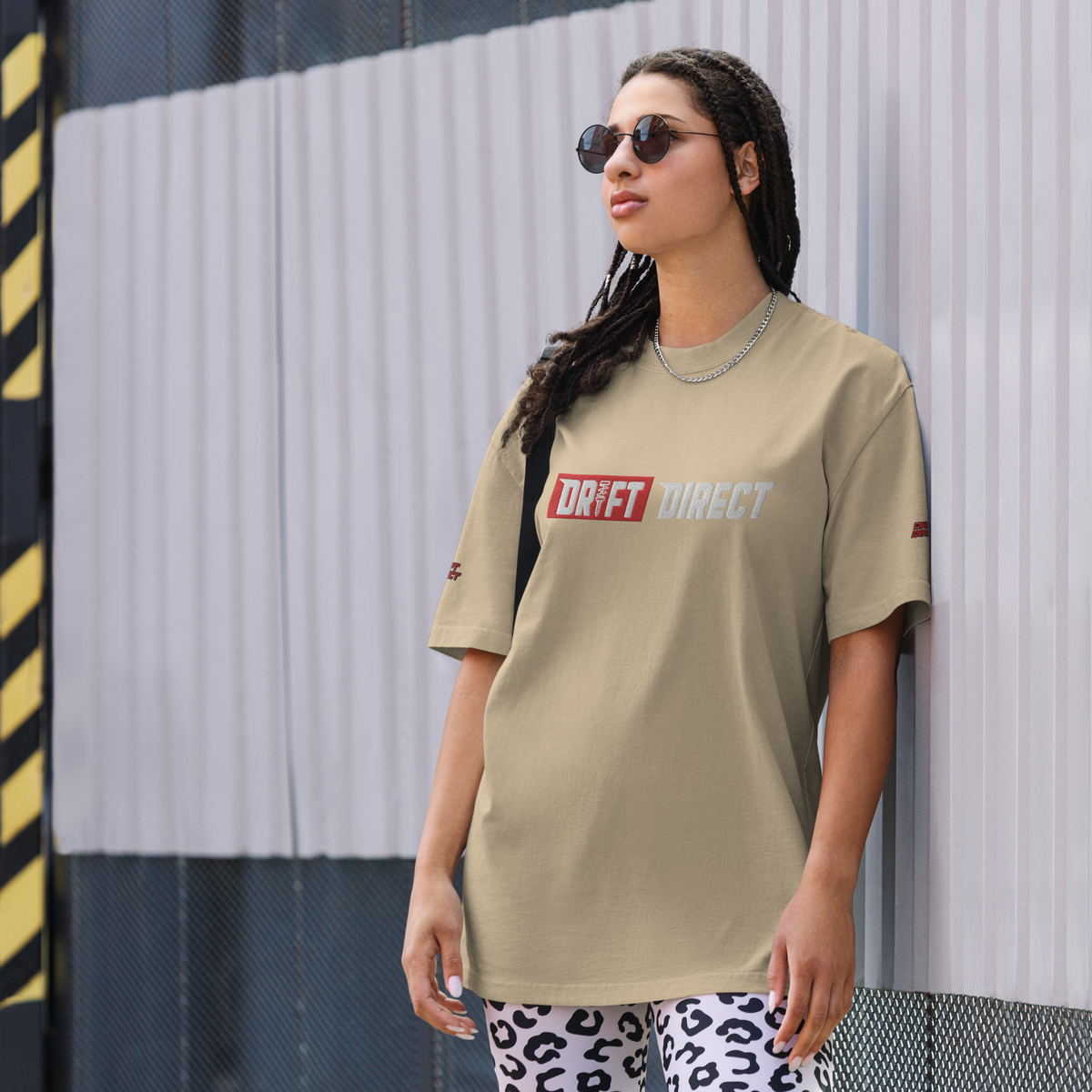 Drift Direct Signature Logo Oversized faded T-shirt (Embroidery)