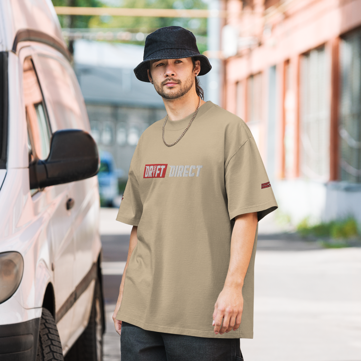 Drift Direct Signature Logo Oversized faded T-shirt (Embroidery)